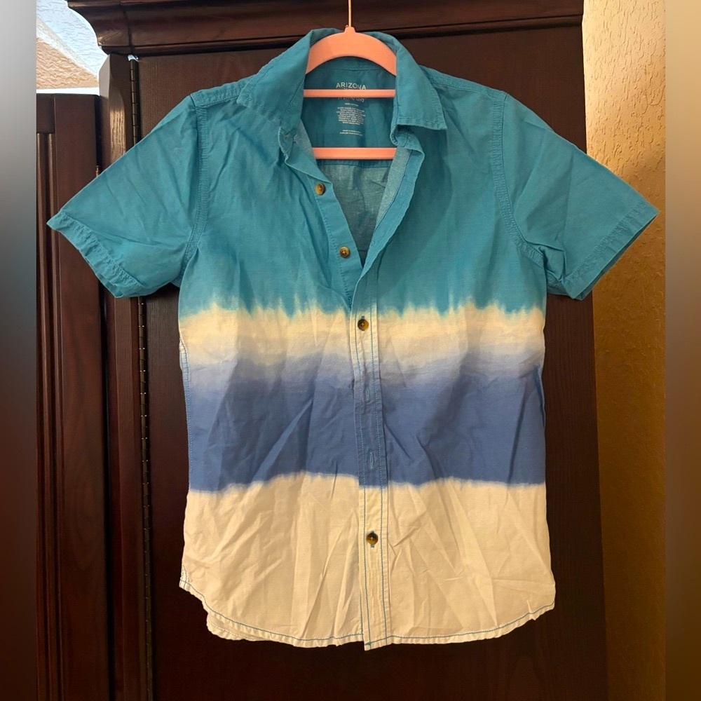 Blue and White Men's Shirt